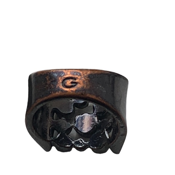 Vintage Gabriel & Co Black Plated Crystal Stone Wide Band Men’s Ring Jewelry - Picture 4 of 6